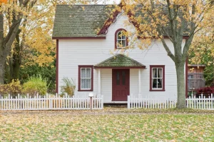 House with white picket fence