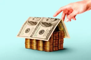 Modal house fashioned from currency